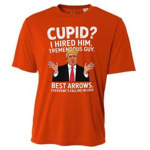 Cupid I Hired Him Tremendous Guy Best Arrows Trump Valentine Cooling Performance Crew T-Shirt