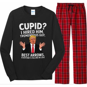 Cupid I Hired Him Tremendous Guy Best Arrows Trump Valentine Long Sleeve Pajama Set