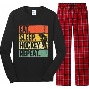 Cute Ice Hockey For  Hockey Lover Goalie Sports Long Sleeve Pajama Set