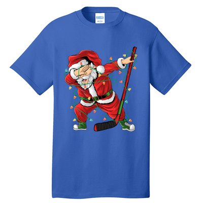 Christmas Ice Hockey Dabbing Santa Lights Xmas Hockey Player Cute Gift Tall T-Shirt