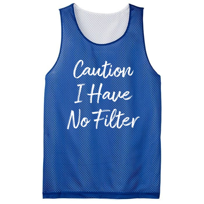 Caution I Have No Filter Gift Mesh Reversible Basketball Jersey Tank