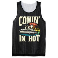 Comin In Hot Funny Pontoon Boat Pontooning Party Boat Mesh Reversible Basketball Jersey Tank