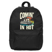 Comin In Hot Funny Pontoon Boat Pontooning Party Boat 16 in Basic Backpack