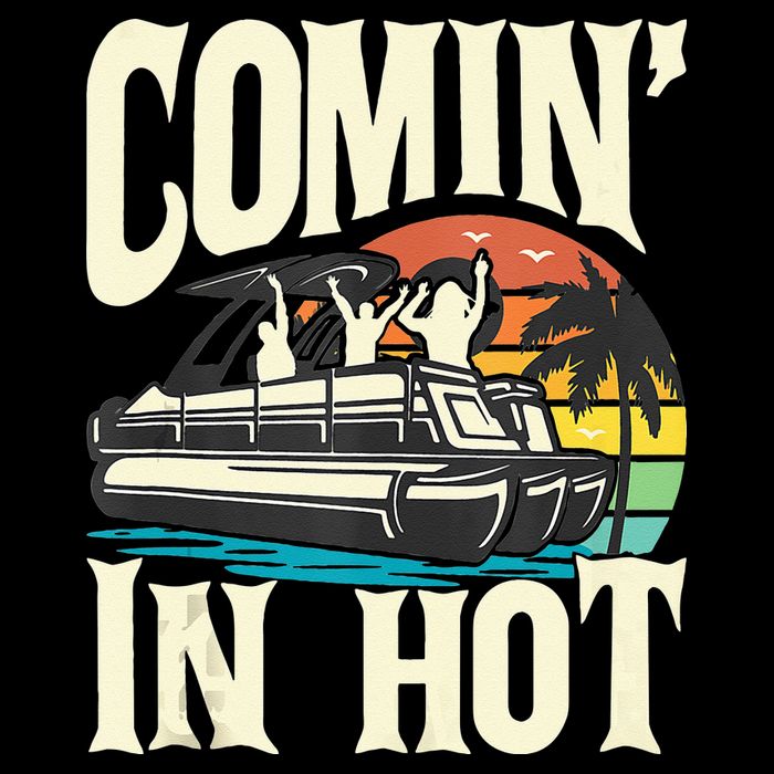 Comin In Hot Funny Pontoon Boat Pontooning Party Boat 16 in Basic Backpack