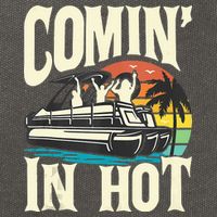 Comin In Hot Funny Pontoon Boat Pontooning Party Boat Cotton Canvas Backpack