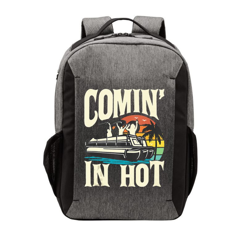 Comin In Hot Funny Pontoon Boat Pontooning Party Boat Vector Backpack