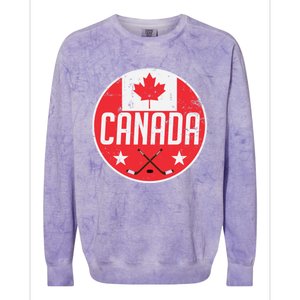 Canada Ice Hockey Flag Jersey Supporter Canadian Fan Gift Colorblast Crewneck Sweatshirt