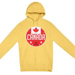 Canada Ice Hockey Flag Jersey Supporter Canadian Fan Gift Premium Pullover Hoodie