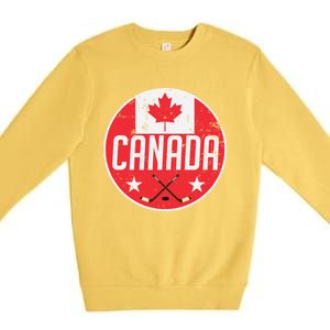 Canada Ice Hockey Flag Jersey Supporter Canadian Fan Gift Premium Crewneck Sweatshirt