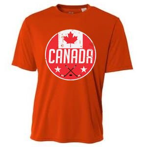 Canada Ice Hockey Flag Jersey Supporter Canadian Fan Gift Cooling Performance Crew T-Shirt