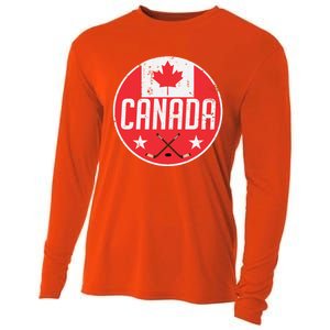 Canada Ice Hockey Flag Jersey Supporter Canadian Fan Gift Cooling Performance Long Sleeve Crew