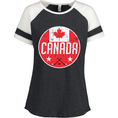 Canada Ice Hockey Flag Jersey Supporter Canadian Fan Gift Enza Ladies Jersey Colorblock Tee