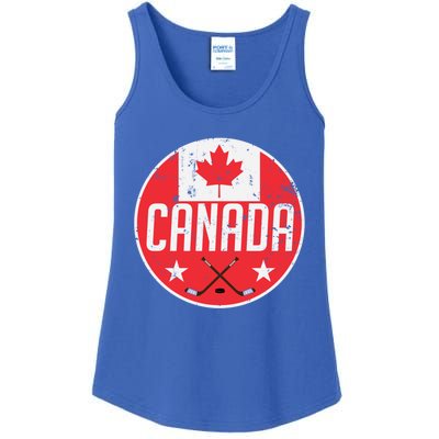 Canada Ice Hockey Flag Jersey Supporter Canadian Fan Gift Ladies Essential Tank