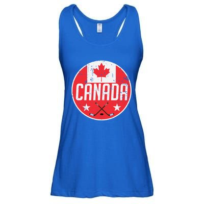 Canada Ice Hockey Flag Jersey Supporter Canadian Fan Gift Ladies Essential Flowy Tank