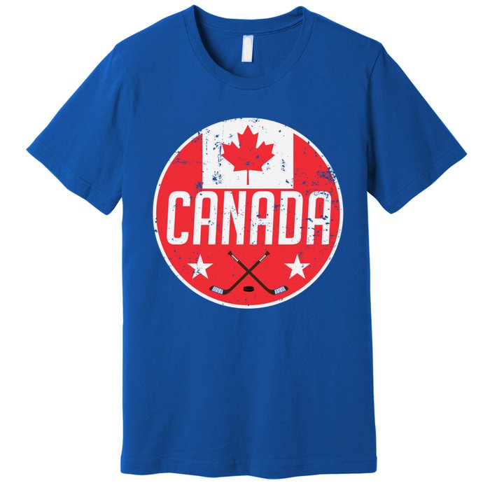 Canada Ice Hockey Flag Jersey Supporter Canadian Fan Gift Premium T-Shirt