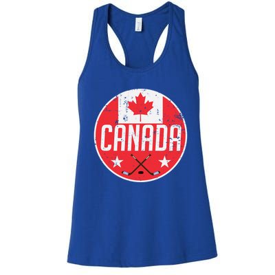 Canada Ice Hockey Flag Jersey Supporter Canadian Fan Gift Women's Racerback Tank