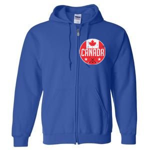 Canada Ice Hockey Flag Jersey Supporter Canadian Fan Gift Full Zip Hoodie