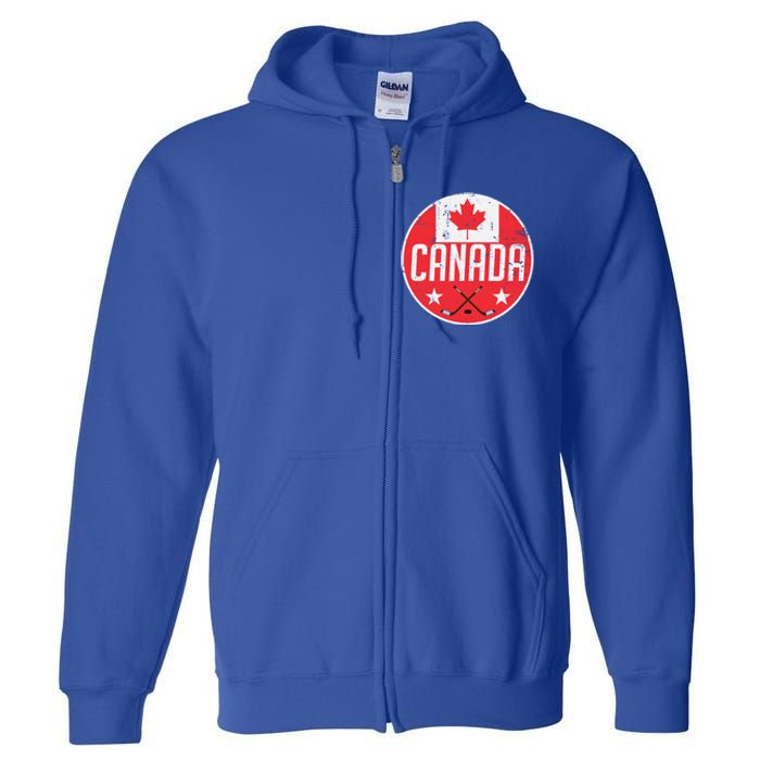 Canada Ice Hockey Flag Jersey Supporter Canadian Fan Gift Full Zip Hoodie