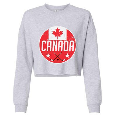 Canada Ice Hockey Flag Jersey Supporter Canadian Fan Gift Cropped Pullover Crew