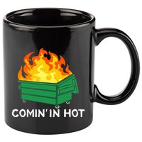 Comin In Hot Fire Funny Dumpster Fire 11oz C Handle Ceramic Mug