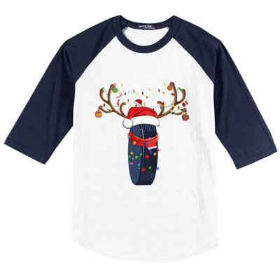 Christmas Ice Hockey Ball Santa Hat Xmas Pajama Matching Gift Baseball Sleeve Shirt