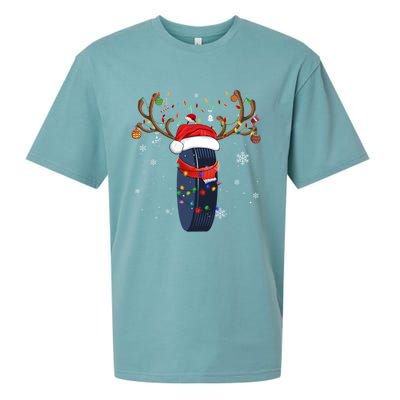 Christmas Ice Hockey Ball Santa Hat Xmas Pajama Matching Gift Sueded Cloud Jersey T-Shirt