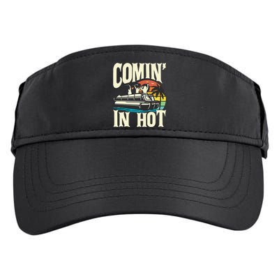 Comin In Hot Funny Pontoon Boat Pontooning Party Boat Adult Drive Performance Visor