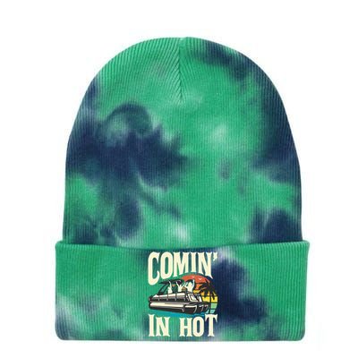 Comin In Hot Funny Pontoon Boat Pontooning Party Boat Tie Dye 12in Knit Beanie