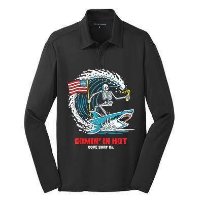 Comin In Hot Cove Surf Co Silk Touch Performance Long Sleeve Polo