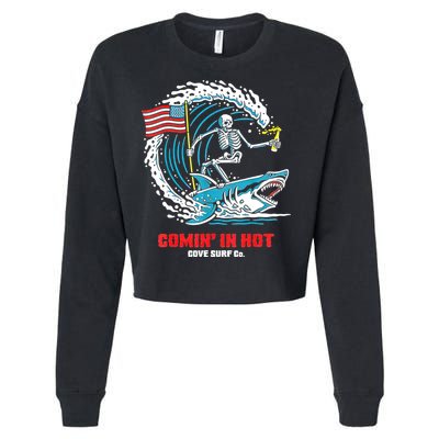 Comin In Hot Cove Surf Co Cropped Pullover Crew
