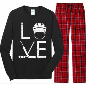 Cool Ice Hockey Art For  Goalie Coach Field Hockey Long Sleeve Pajama Set