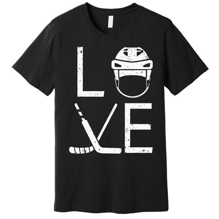 Cool Ice Hockey Art For  Goalie Coach Field Hockey Premium T-Shirt