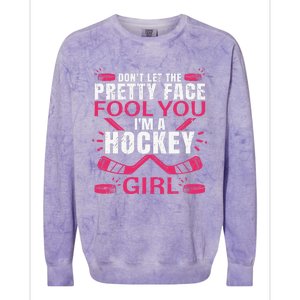 Cool Ice Hockey For Girls Hockey Player Sports Lovers Colorblast Crewneck Sweatshirt