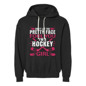 Cool Ice Hockey For Girls Hockey Player Sports Lovers Garment-Dyed Fleece Hoodie