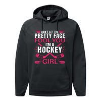 Cool Ice Hockey For Girls Hockey Player Sports Lovers Performance Fleece Hoodie