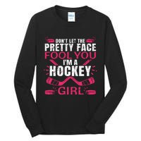 Cool Ice Hockey For Girls Hockey Player Sports Lovers Tall Long Sleeve T-Shirt