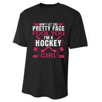 Cool Ice Hockey For Girls Hockey Player Sports Lovers Performance Sprint T-Shirt