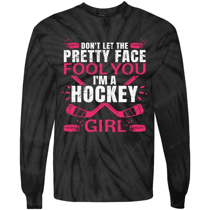 Cool Ice Hockey For Girls Hockey Player Sports Lovers Tie-Dye Long Sleeve Shirt