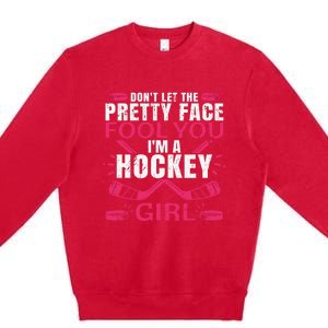 Cool Ice Hockey For Girls Hockey Player Sports Lovers Premium Crewneck Sweatshirt