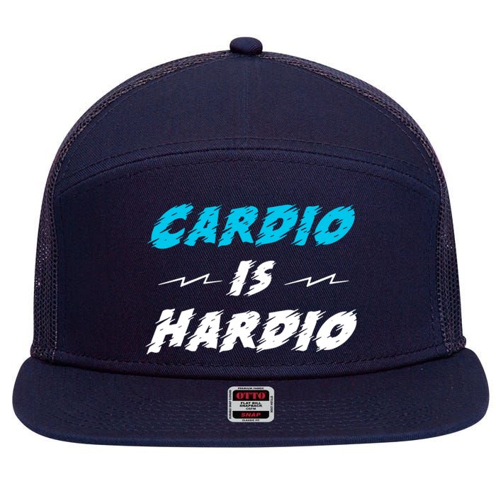 Cardio Is Hardio 7 Panel Mesh Trucker Snapback Hat