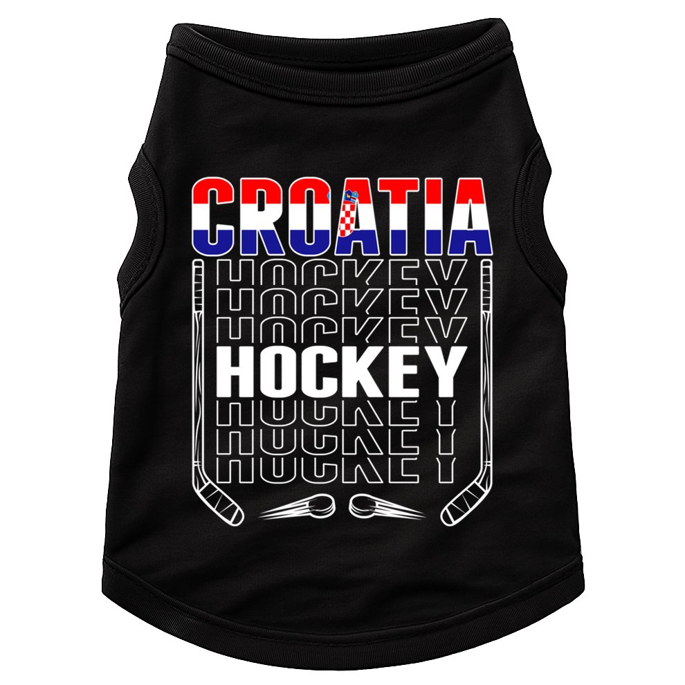 Croatia Ice Hockey Fans Jersey Croatian Flag Hockey Sticks Gift Doggie Tank