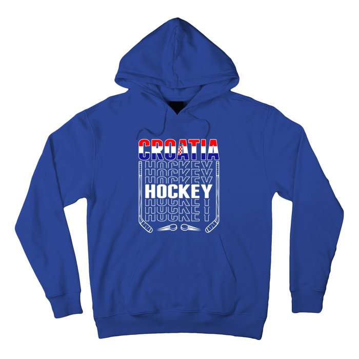 Croatia Ice Hockey Fans Jersey Croatian Flag Hockey Sticks Gift Hoodie