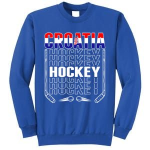 Croatia Ice Hockey Fans Jersey Croatian Flag Hockey Sticks Gift Sweatshirt