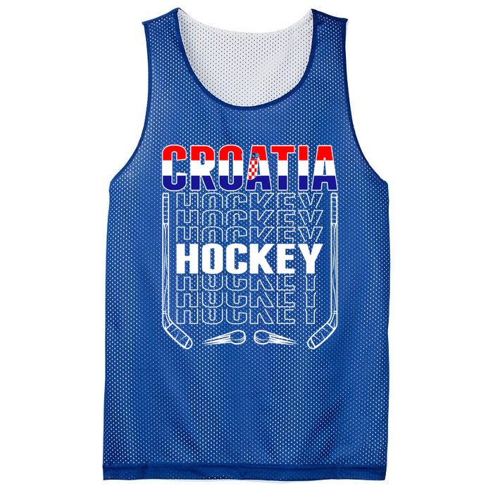 Croatia Ice Hockey Fans Jersey Croatian Flag Hockey Sticks Gift Mesh Reversible Basketball Jersey Tank