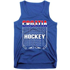 Croatia Ice Hockey Fans Jersey Croatian Flag Hockey Sticks Gift Tank Top