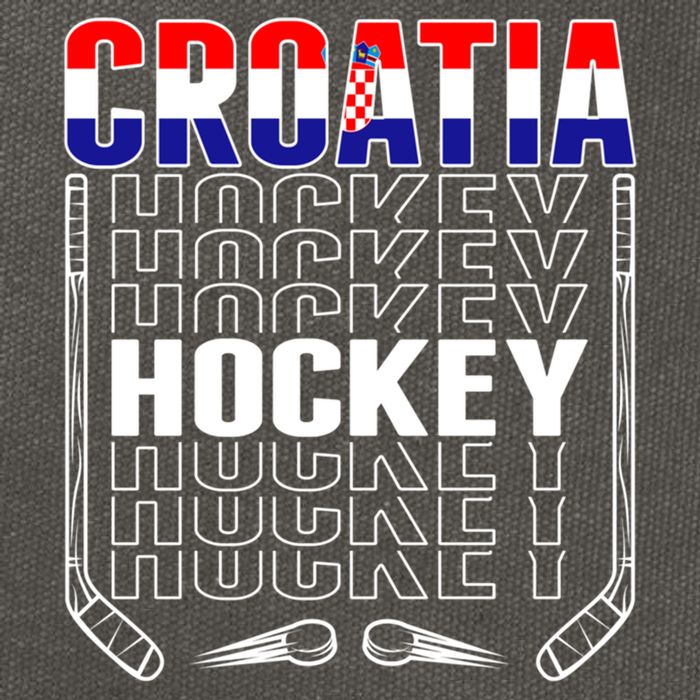 Croatia Ice Hockey Fans Jersey Croatian Flag Hockey Sticks Gift Cotton Canvas Backpack