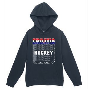 Croatia Ice Hockey Fans Jersey Croatian Flag Hockey Sticks Gift Urban Pullover Hoodie