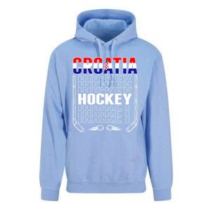 Croatia Ice Hockey Fans Jersey Croatian Flag Hockey Sticks Gift Unisex Surf Hoodie