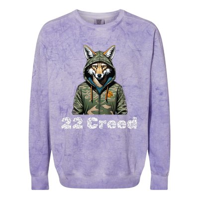 Coyote In Hood 22 Graphic Hunting Colorblast Crewneck Sweatshirt