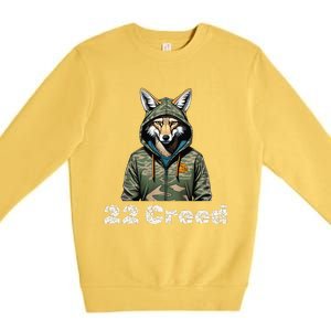 Coyote In Hood 22 Graphic Hunting Premium Crewneck Sweatshirt